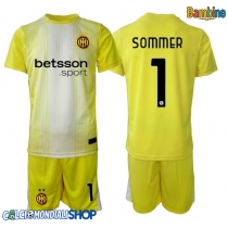 Maglie da calcio Inter Milan Yann Sommer #1 Portiere Seconda Maglia Bambino 2025-26 Manica Corta (+ Pantaloni corti)